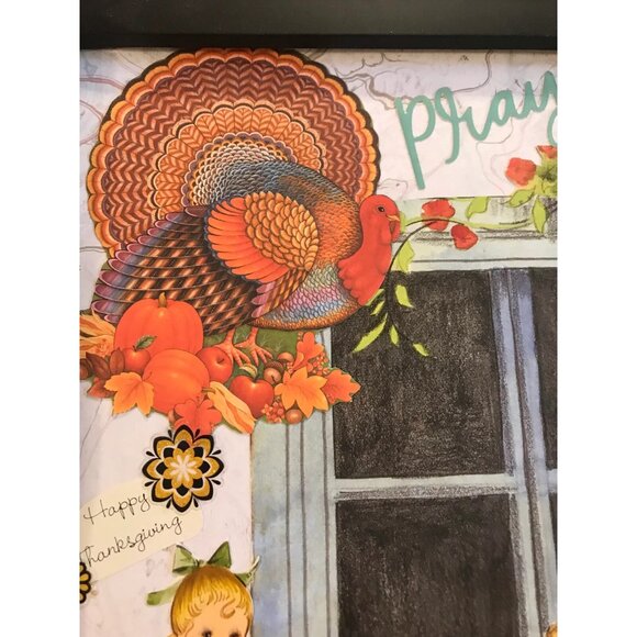 Fall Thanksgiving Kitchen Framed Handmade Collage Wall Art Retro Holiday Decor - Picture 3 of 6